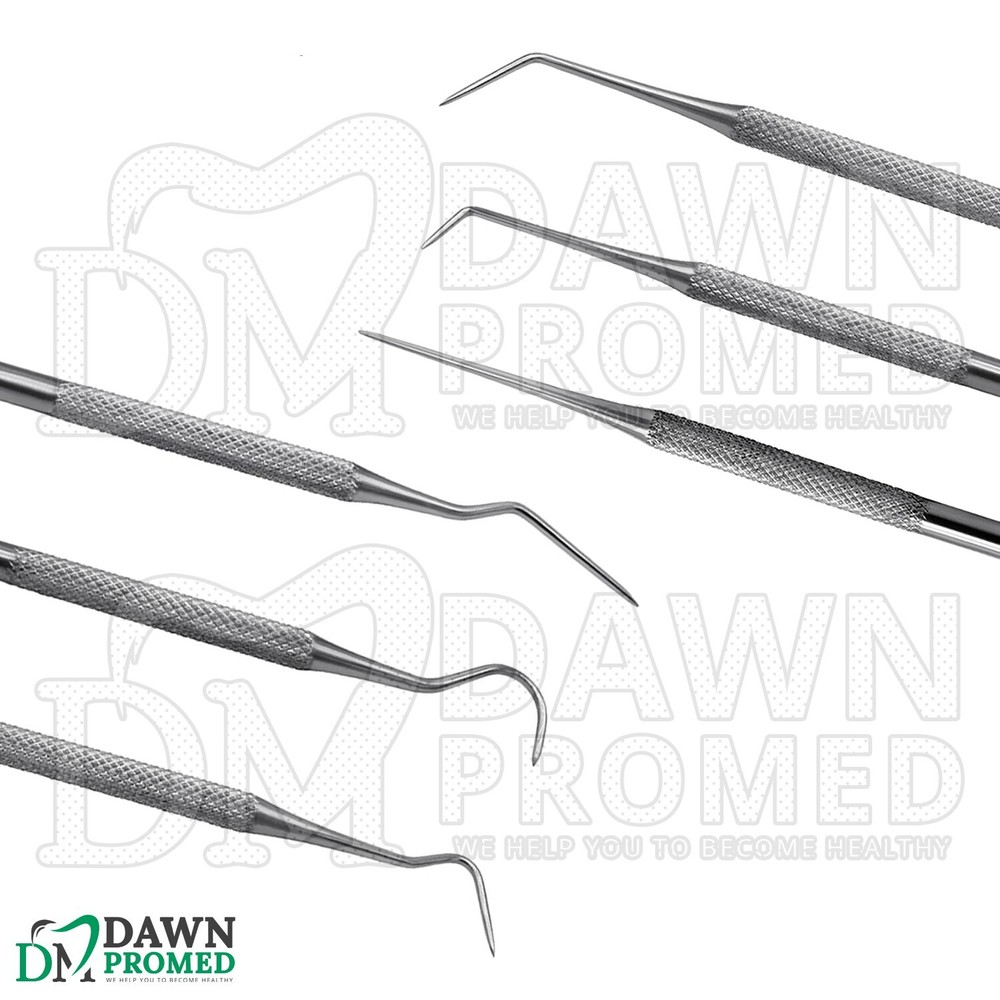 6 Pcs Precision Micro Diagnostic Probes Kit Single Ended Dental Instruments