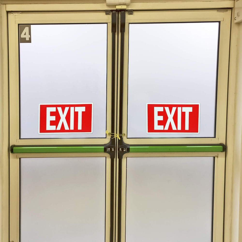 EXIT Signs Glow In The Dark EXIT Decals 3 Pack 12"x7" EXIT Photoluminescent Sign