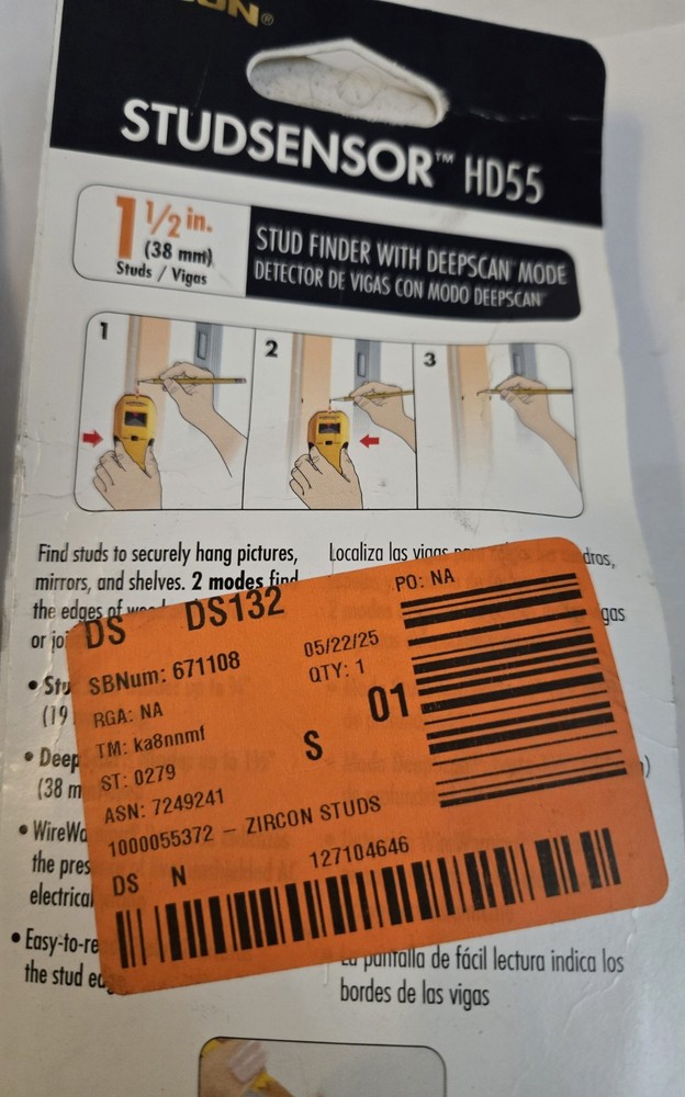 Zircon StudSensor HD55 Stud Finder - Yellow