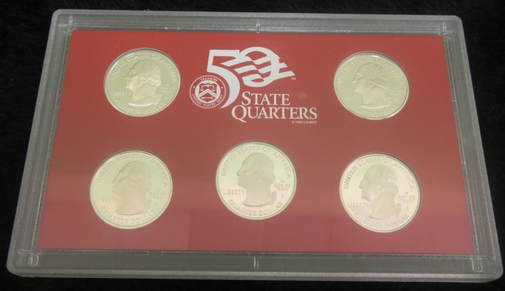 2005 50 State Quarters Silver Proof Set * 5 Silver Proof Quarters * Box & COA