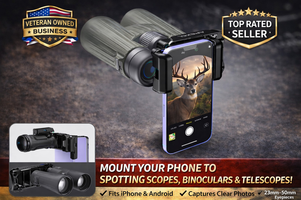 Universal Phone Mount for Binoculars & Telescope – Digiscoping Adapter for iPhon