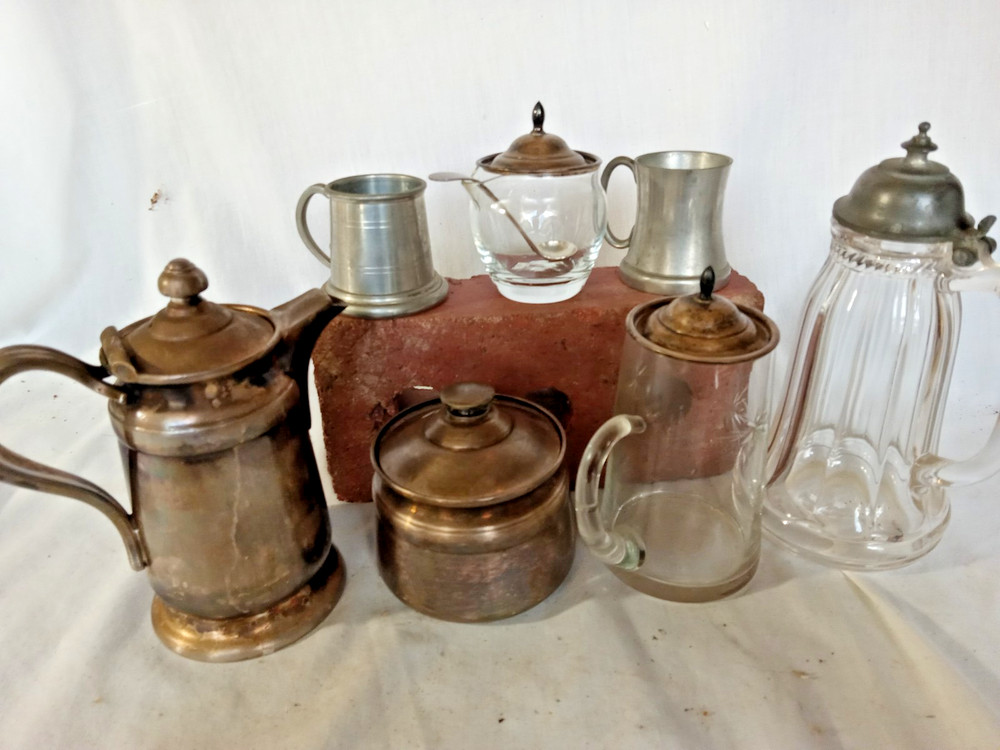 Silverplate, Sterling, Pewter, Crystal, Jigger, Mustard, Syrup WOW!  FREE SHIP