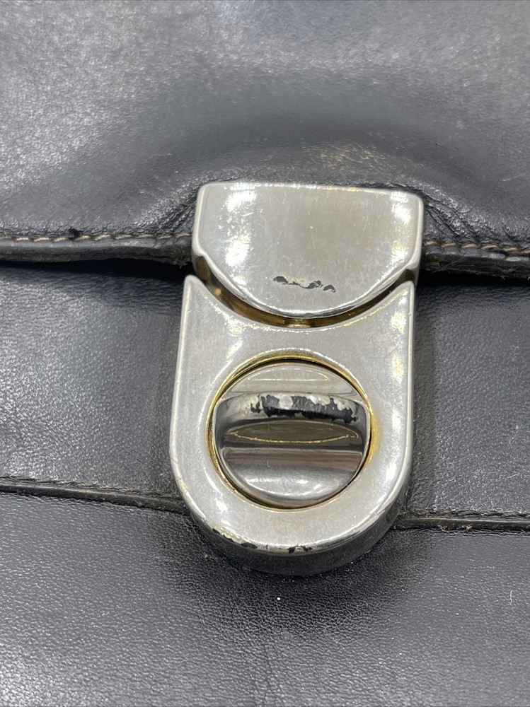 Vtg Broken In Leather Modell Gold Pfiel Attaché Case Brief Document Handbag