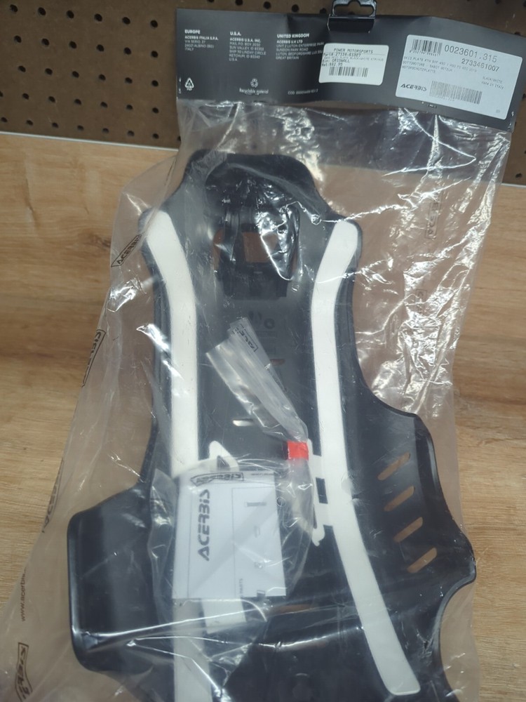 Acerbis - 2733461007 - Skid Plate, Black/White