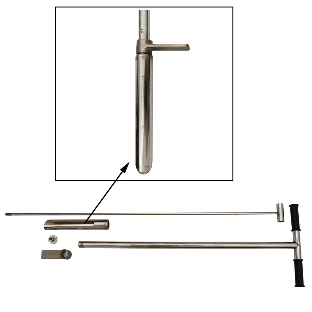 40' Long Stainless Steel Soil Probe Sampler Sampling Tool with Foot Peg
