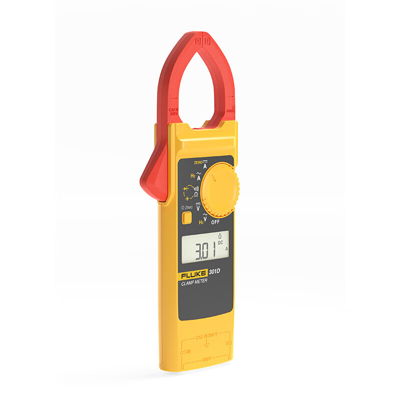 Fluke 301D AC/DC Clamp Meter 600A 600V Voltage Current Frequency Backlight