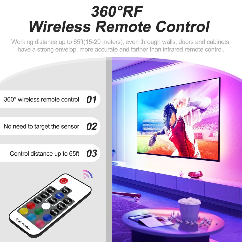 RF Wireless Remote LED Controller, 17 Keys Wireless Remote Control Dimmer Con...
