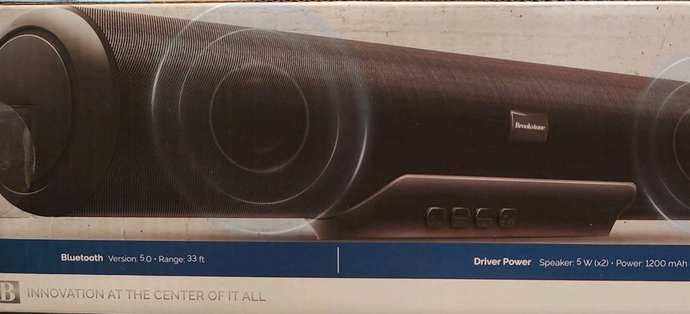 17" Soundbar Wireless Rechargeable Multi-Inputs Bluetooth & Mic by Brookstone