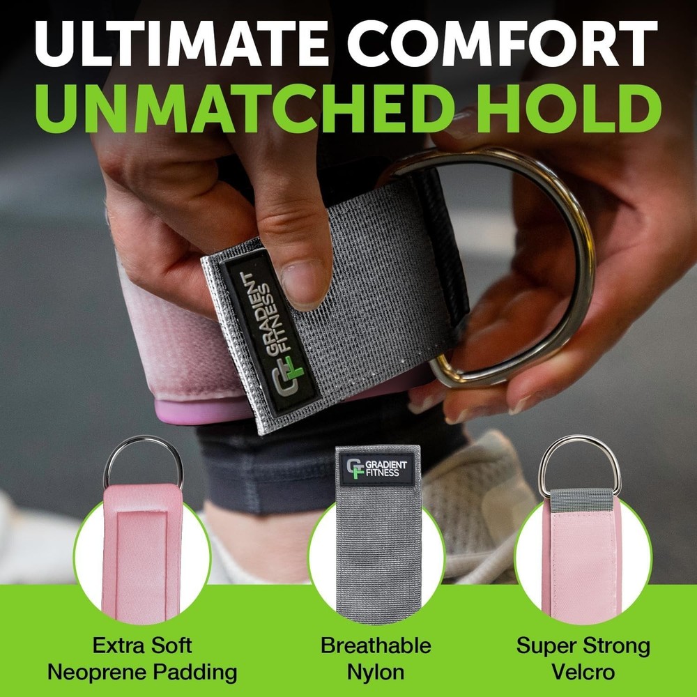 Ankle Straps 2 Pack | Ankle Strap for Cable Machine, Ankle Bands for Working ...