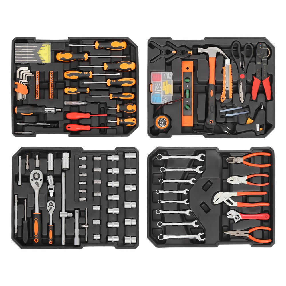 187Pcs Trolley Case Tool Box Set, Household Hand Tool Kit, Mixed Hand Tool Kit