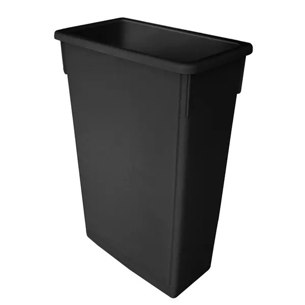 Thunder Group PLTC023K 23 Gallon Black Plastic Rectangular Trash Can