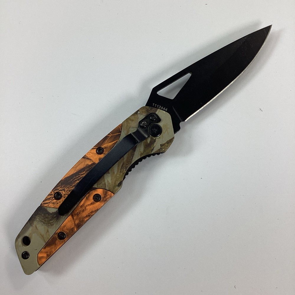 Old Timer Folding Pocket Knife Orange Treebark Camo