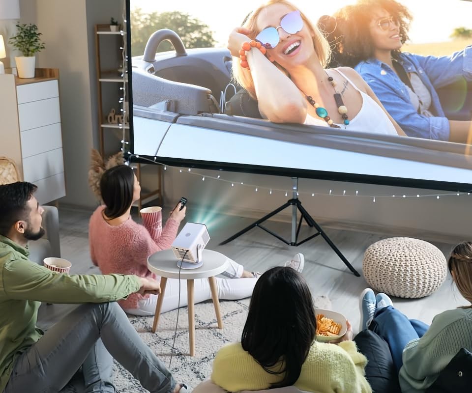 MC400 Mini Portable Smart Projector with WiFi and Bluetooth, Short Throw 4K