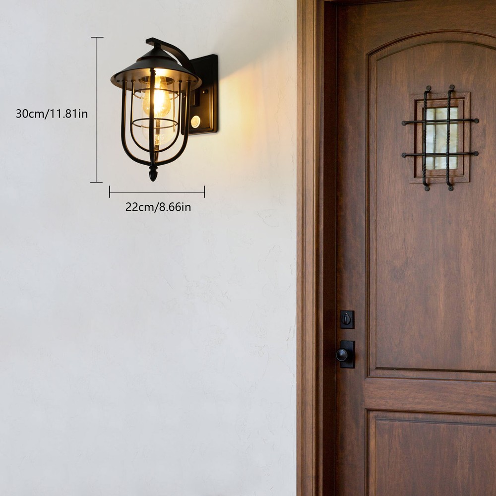 Outdoor LED Wall Sconce Dusk To Dawn Light Lamp Exterior Motion Sensor Wall Lamp