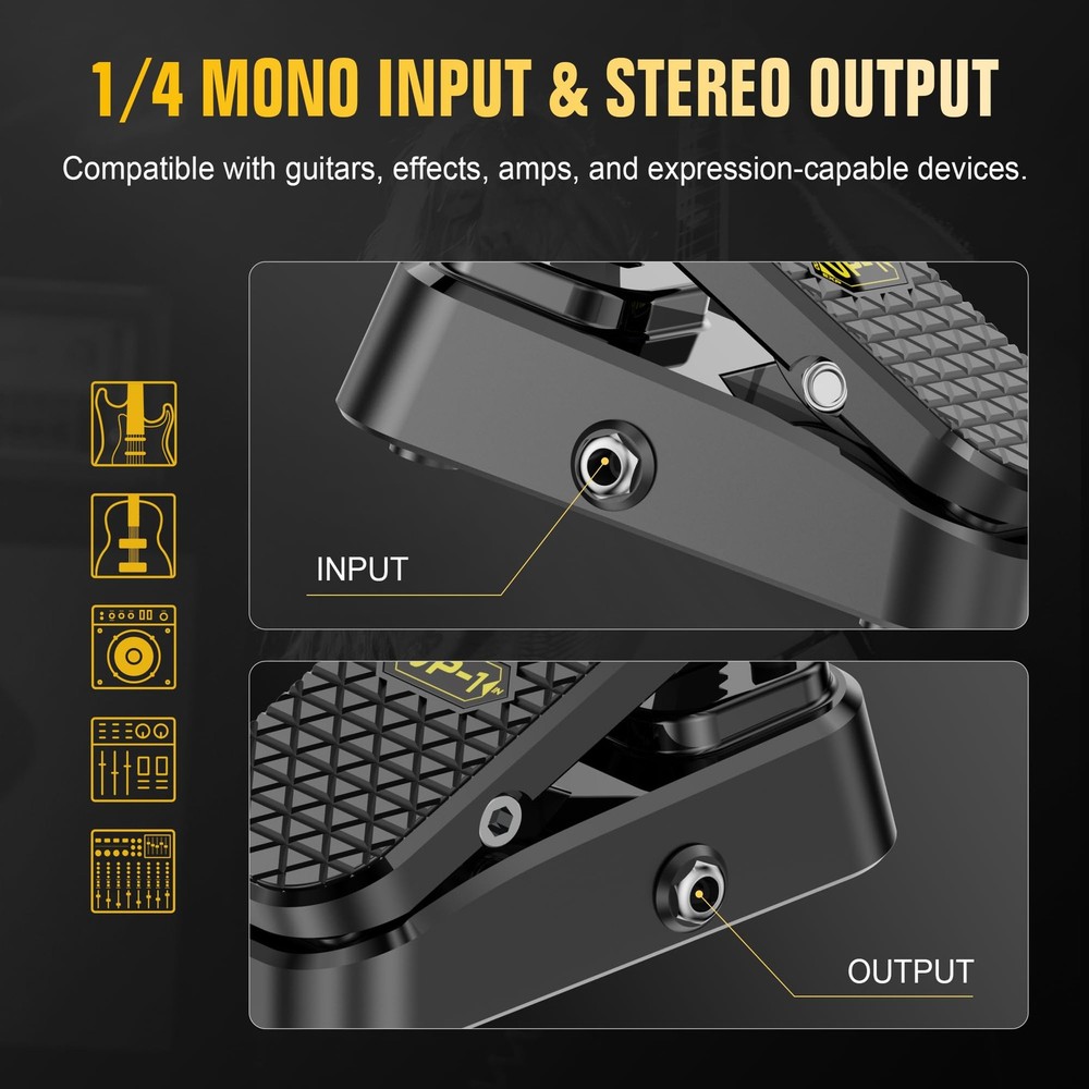 Volume & Expression Pedal for Electric Guitar, Dual-Function Passive Foot Con...