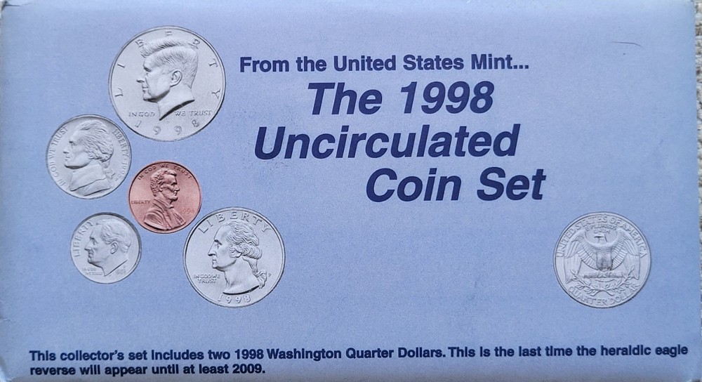 1998 P&D Mint Set Uncirculated US with Envelope & COA