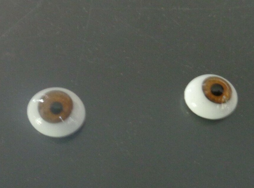 DOLL EYES - GLASS FLAT OVAL - 8MM - HAZEL