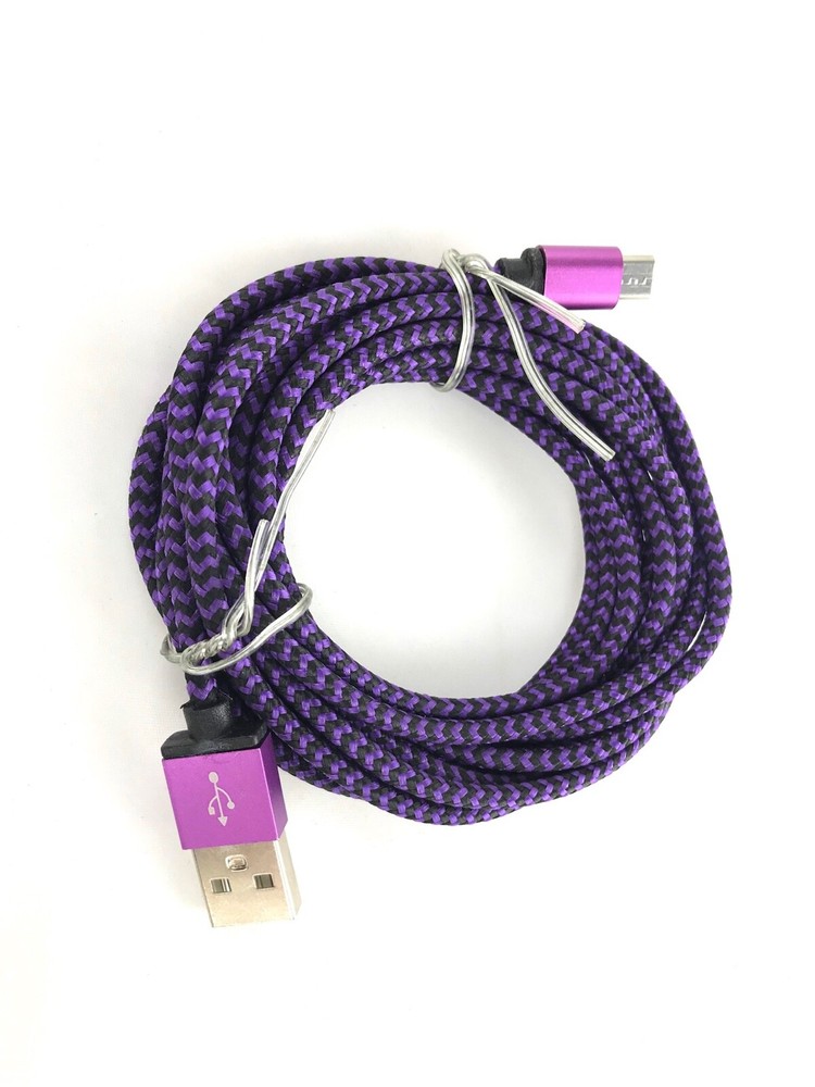 10ft Braided Micro USB Data&Sync Charger Cable For Android Phone HTC Samsung US