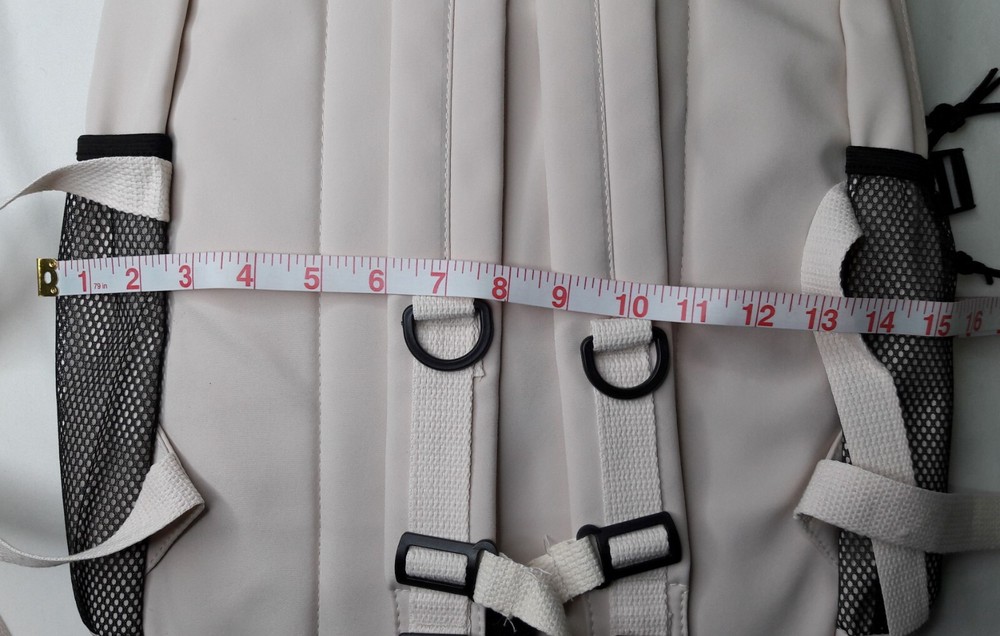 MRMI Lightweight Beige Multi Compartment Backpack w/Bear Keyring