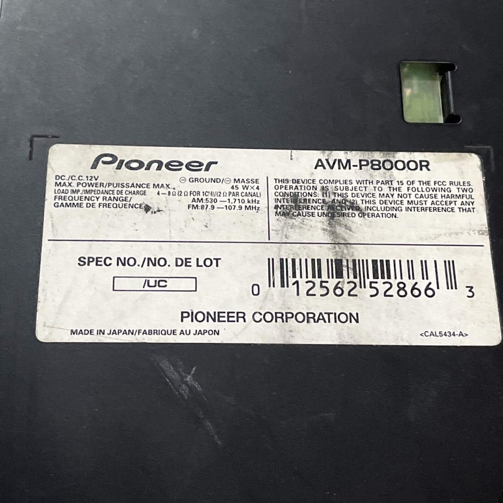 PIONEER AVM-P8000R AUDIO VISUAL MASTER UNIT