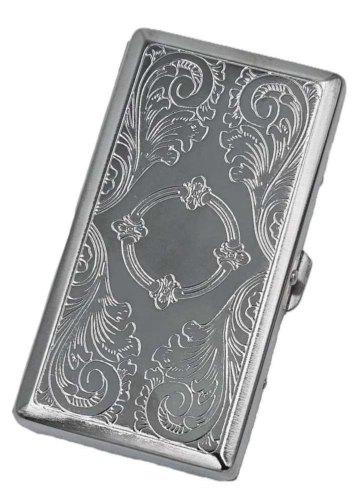 Cigarette Case Victorian Style Metal Holder 100's Size