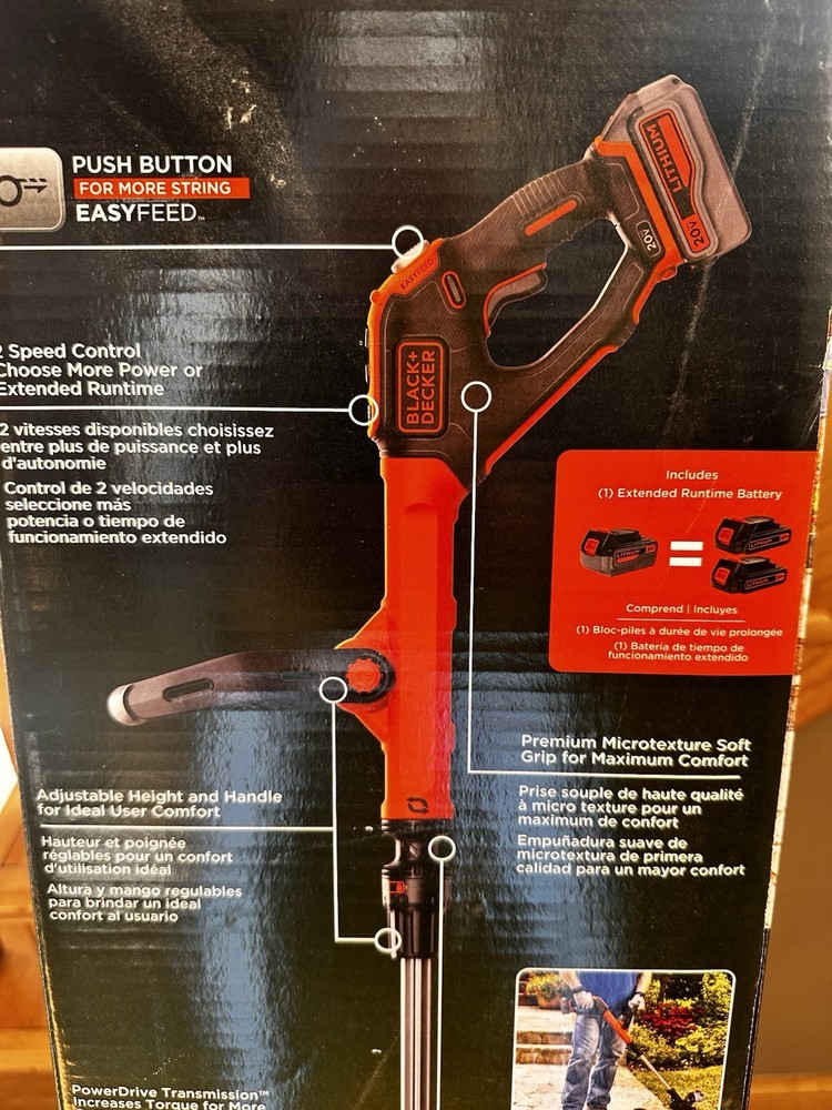 BLACK+DECKER 20V Max Lithium Easyfeedstring Trimmer/Edger - LSTE523 NEW