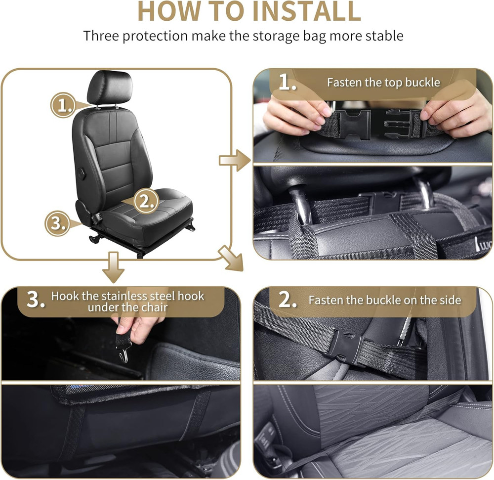 Car Backseat Organizer with Touch Screen Tablet Holder,9 Storage Pockets Storage