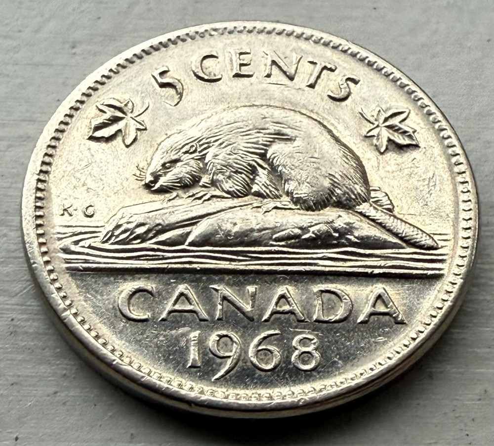 1968 Canada 🇨🇦 5 Cents  ~ (AU) Condition