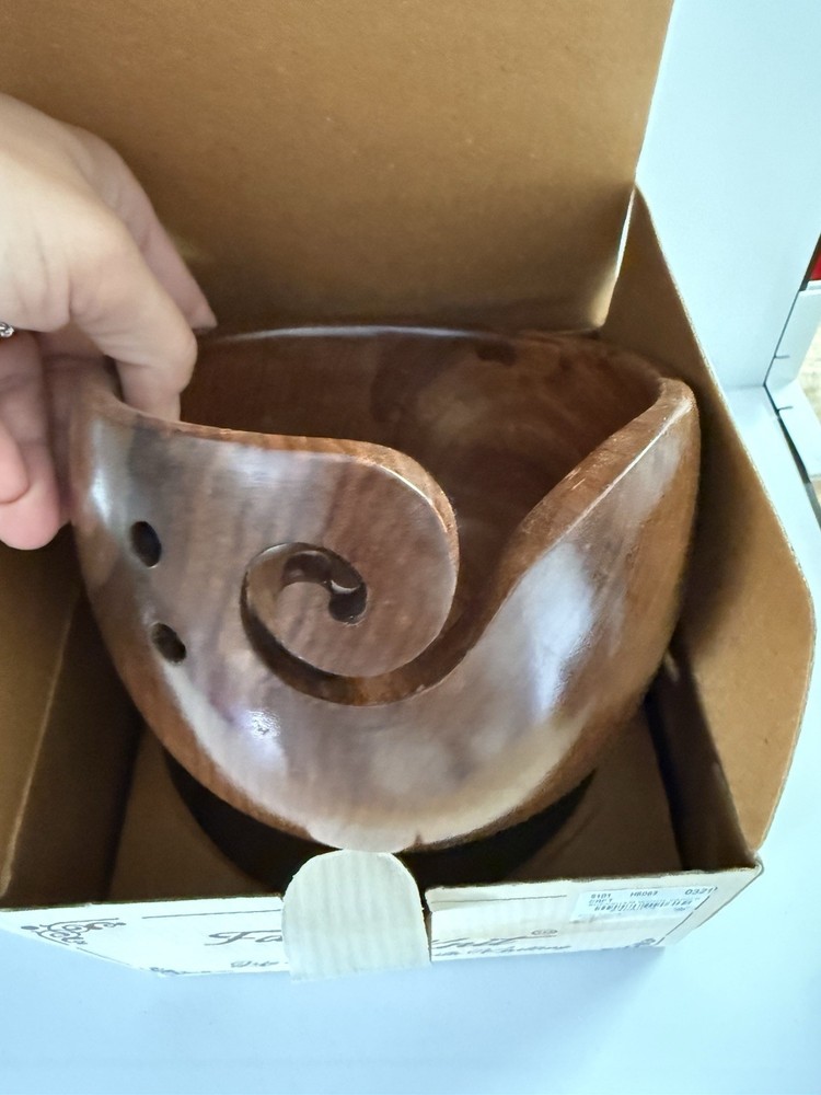 Wooden Yarn Holding Bowl