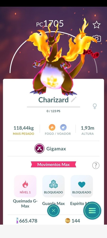 Charizard Gigantamax - non shiny -  pokemon GO