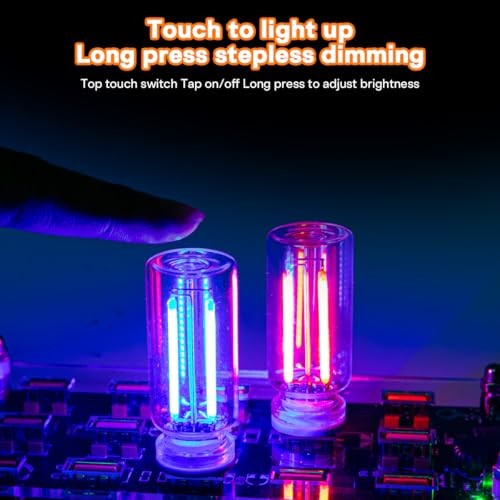 2PCS USB Car LED Interior Lights, Mini Ambient Lighting Accessories, Touch Red