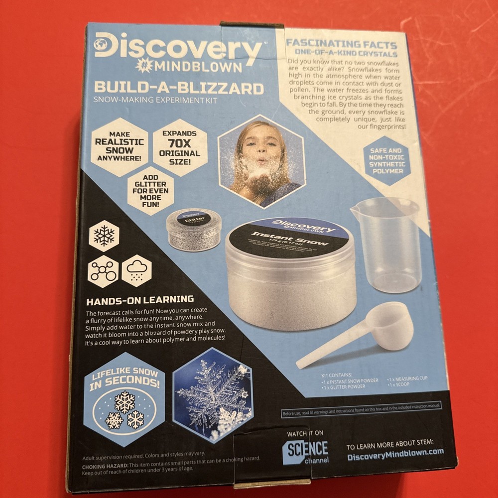 Discovery MINDBLOWN BUILD-A-BLIZZARD SNOW-MAKING EXPERIMENT KIT 6+ ACTIVITY NEW