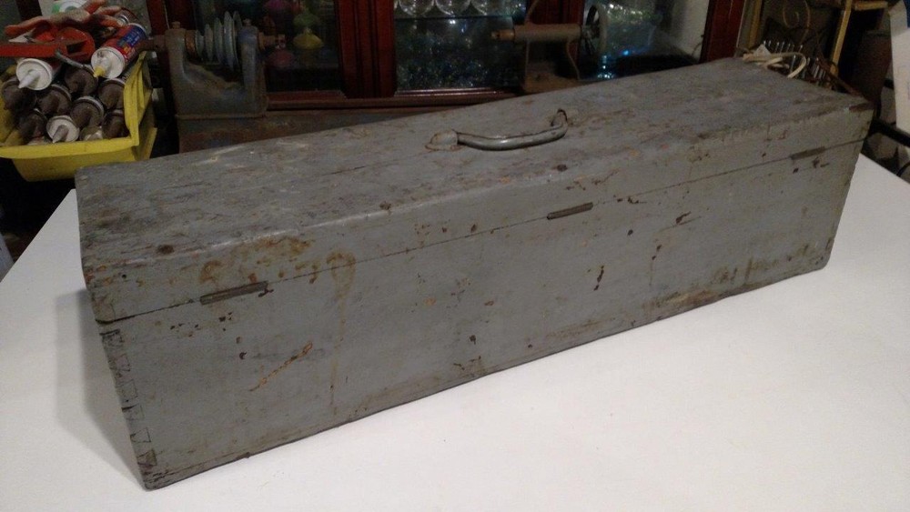 Antique Rustic Wood Carpenters Tool Box