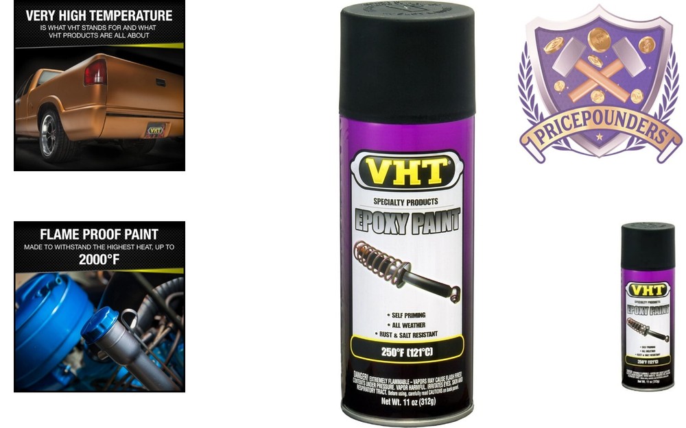 11 Oz. Satin Black Epoxy Paint - Quick-Dry Automotive Solution for DIY Projects