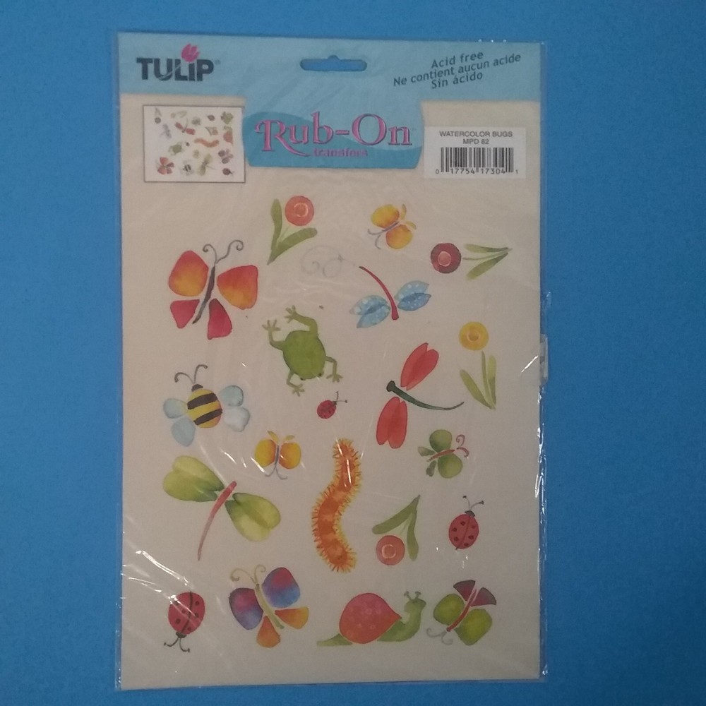 Tulip Premium Rub On Transfers Watercolor Bugs