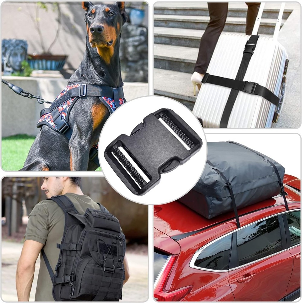 CooBigo 5 Pack 2 Inch Quick Side Release Plastic D-2 Buckle X 5pcs
