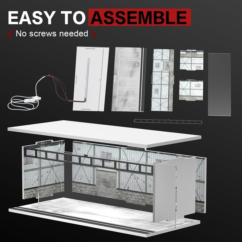 1/64 Scale Car Display Case with LED Light - Ideal Gift for Collectors