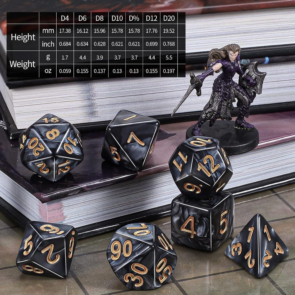 182pcs DND Dice Sets - 26 Colors with Large Drawstring Bag