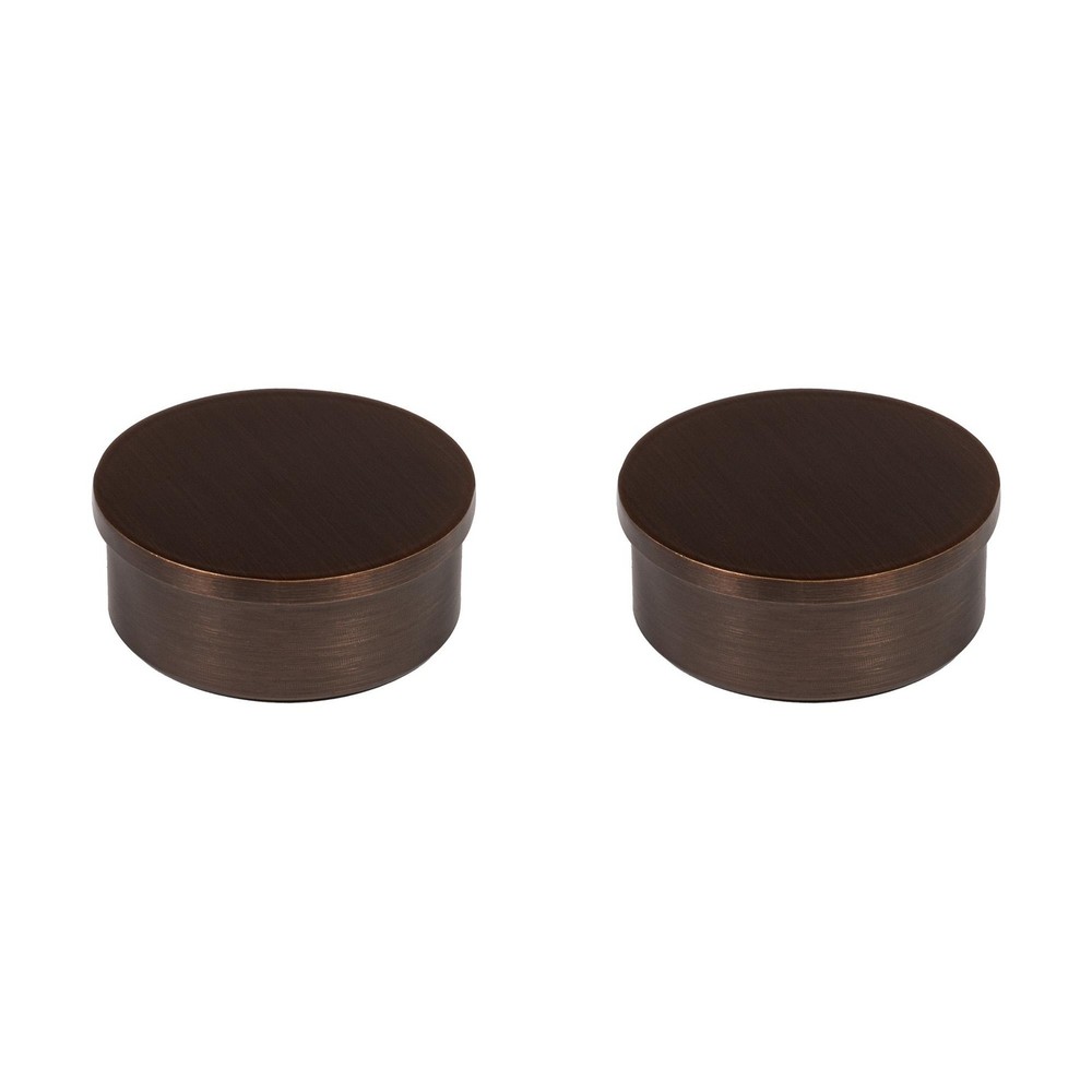 Outwater Antique Copper Flat End Cap for 2” Railings – Solid Brass Decorative