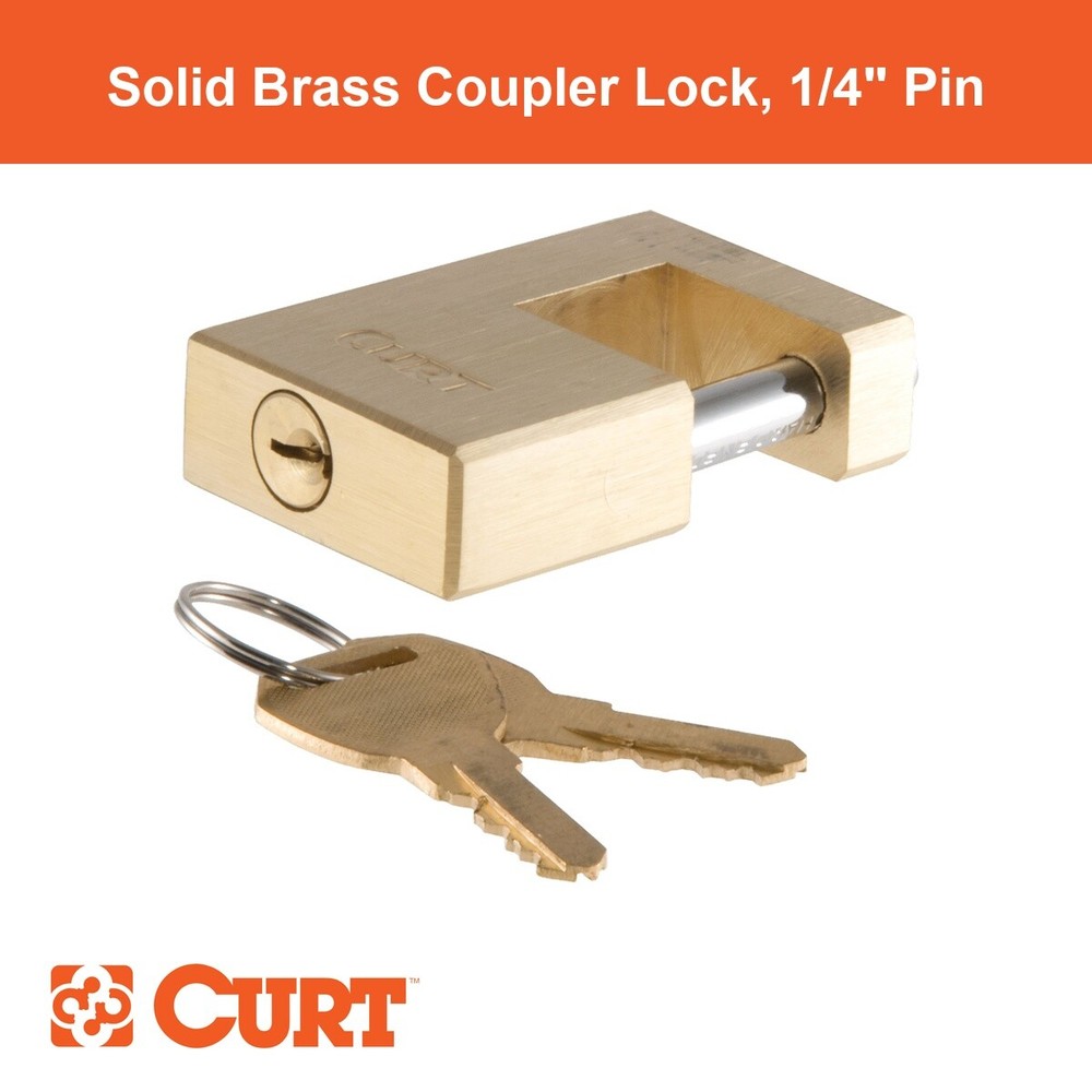 Coupler Lock (1/4" Pin, 3/4" Latch Span, Padlock, Solid Brass)