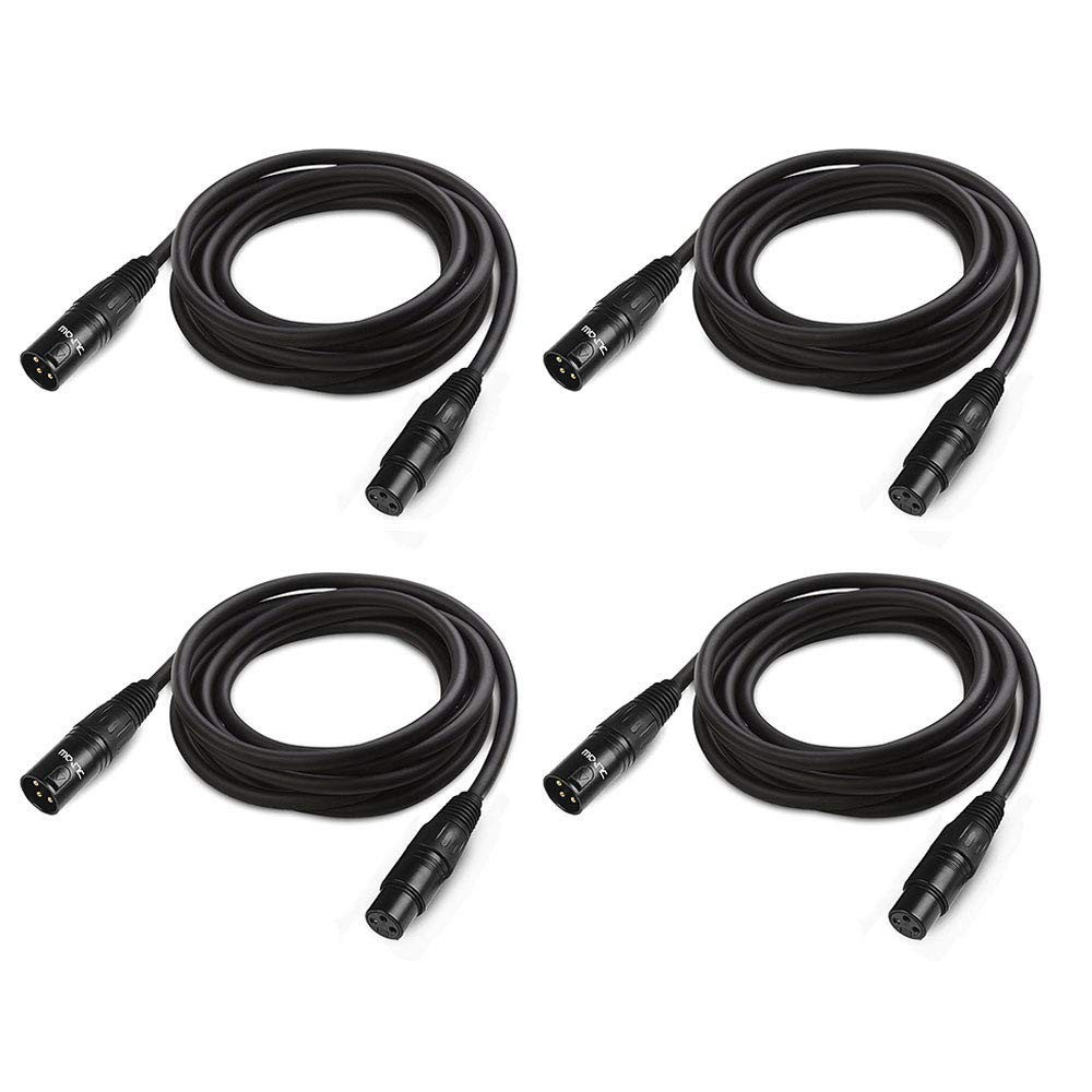 Professional 10ft DMX Cable Wire 4 Pack - Moving Head Lights