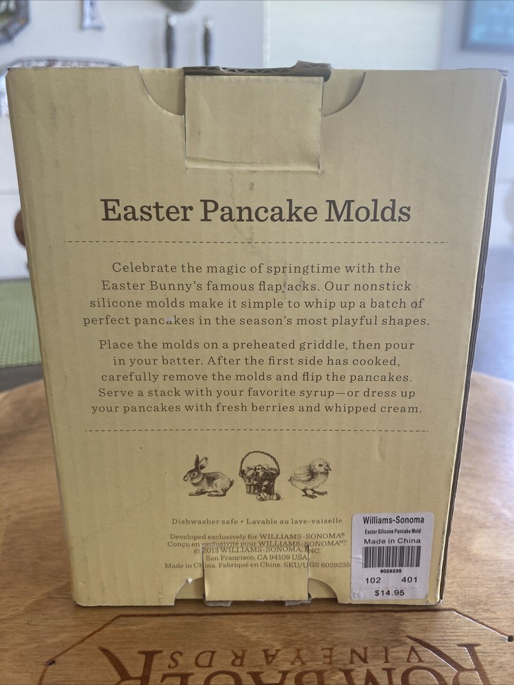 Williams Sonoma 2013 Easter Pancake Molds Bunny Easter Egg & Chick