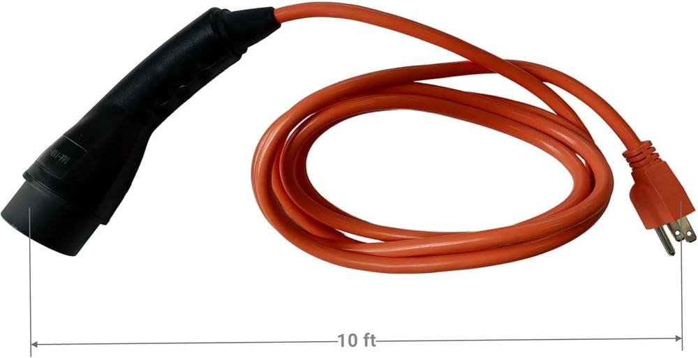 120V Heavy-Duty Orange Charging Cable for Evolution Golf Carts – 16A Safe Power