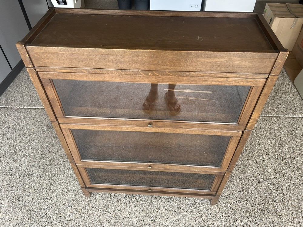 Antique Arts & Crafts Gunn 9” Sectional Three Stack Barrister Bookcase
