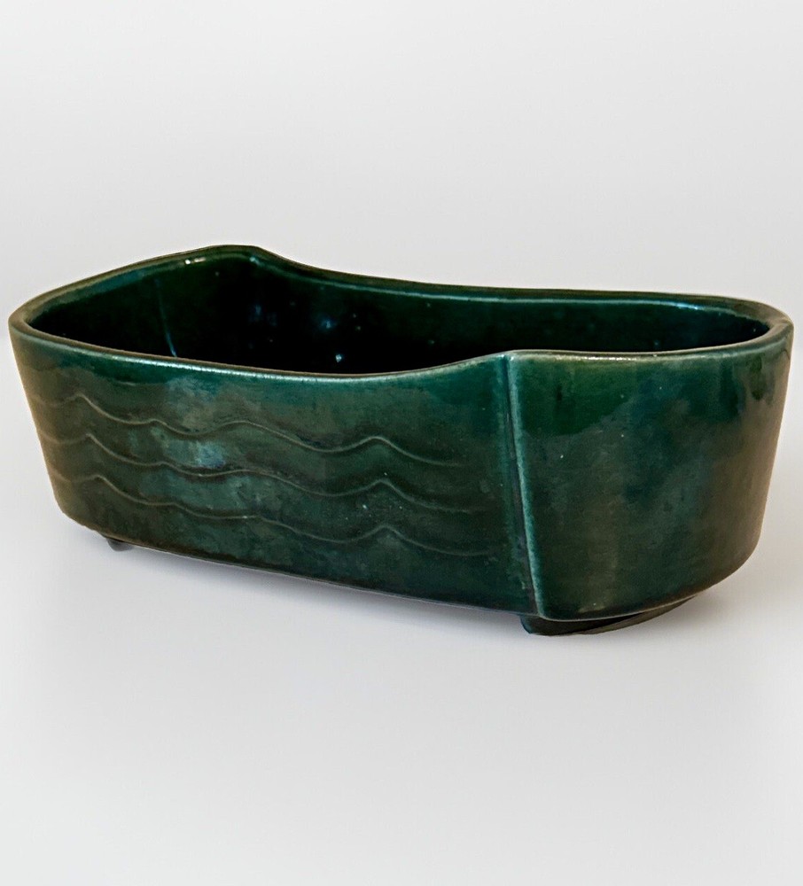 VTG UPCO 263 Ceramic BluGreen Pottery Rectangle Planter  USA