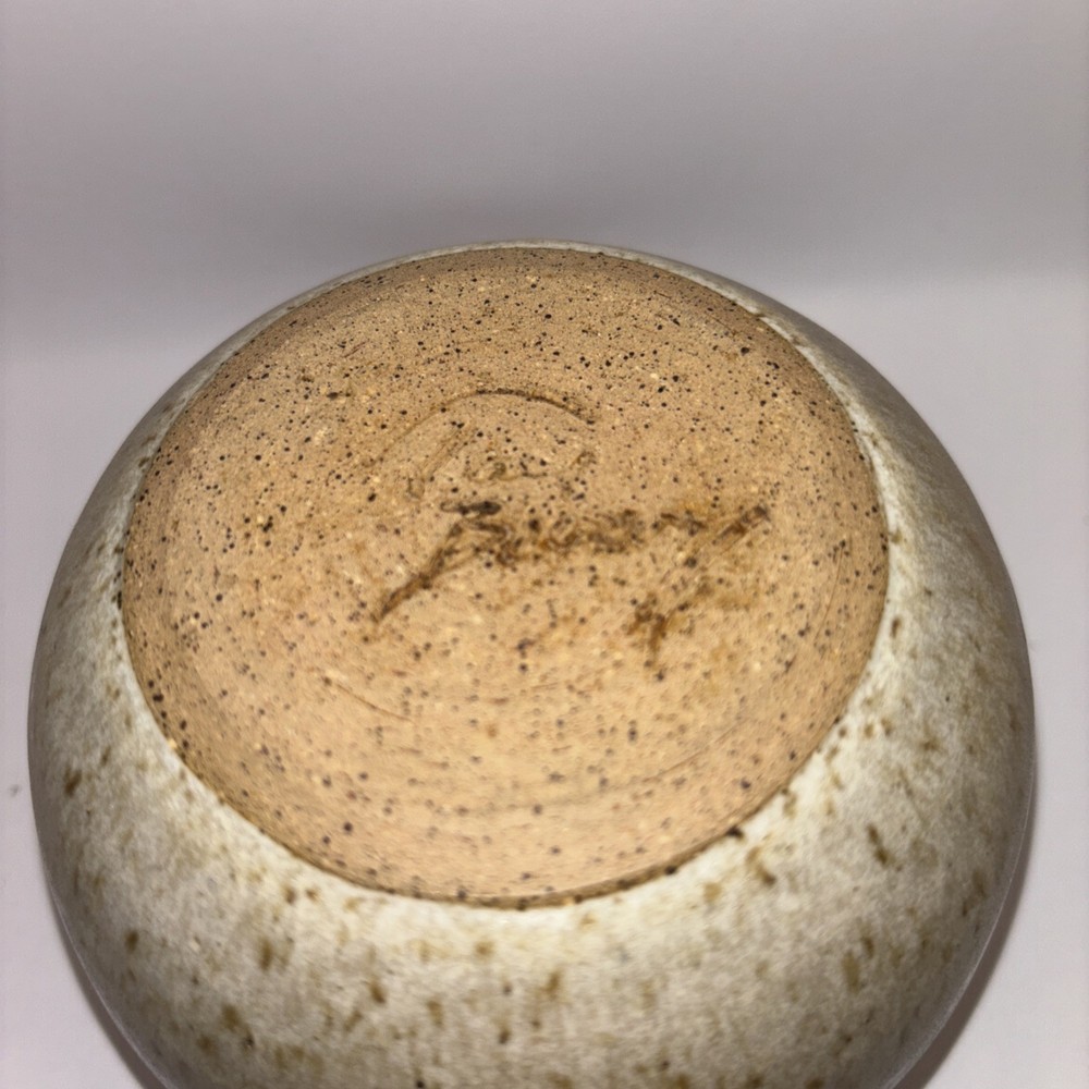 Art Pottery Round Container with Cork Lid~Signed