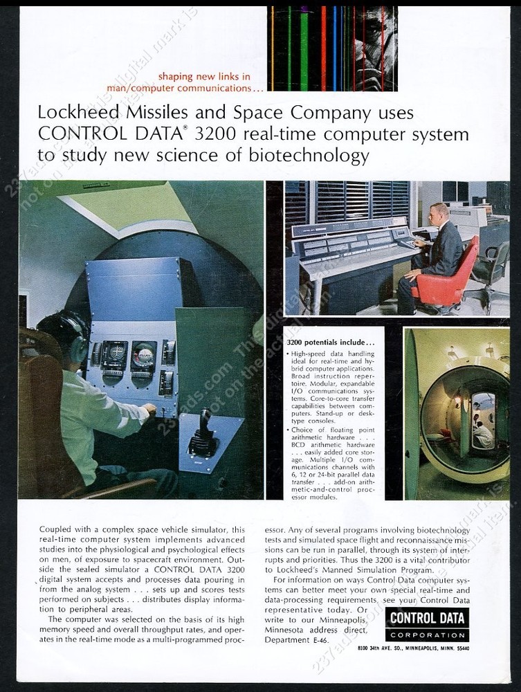 1966 CDC Control Data computer 3200 Lockheed photo vintage print ad