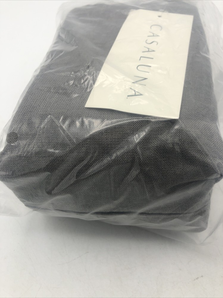 Casaluna King 100% Washed Hemp Solid Pillowcase Set Gray