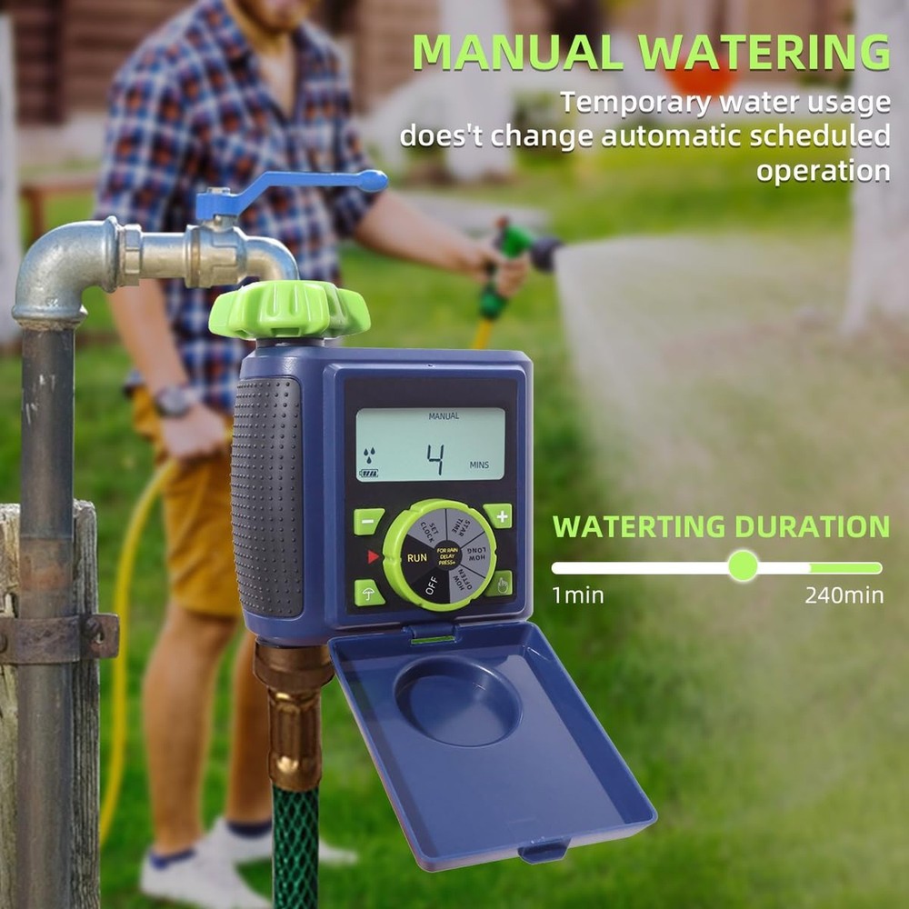 Single Water Timer Garden Irrigation Controller Sprinkler Hose Timer with Big...