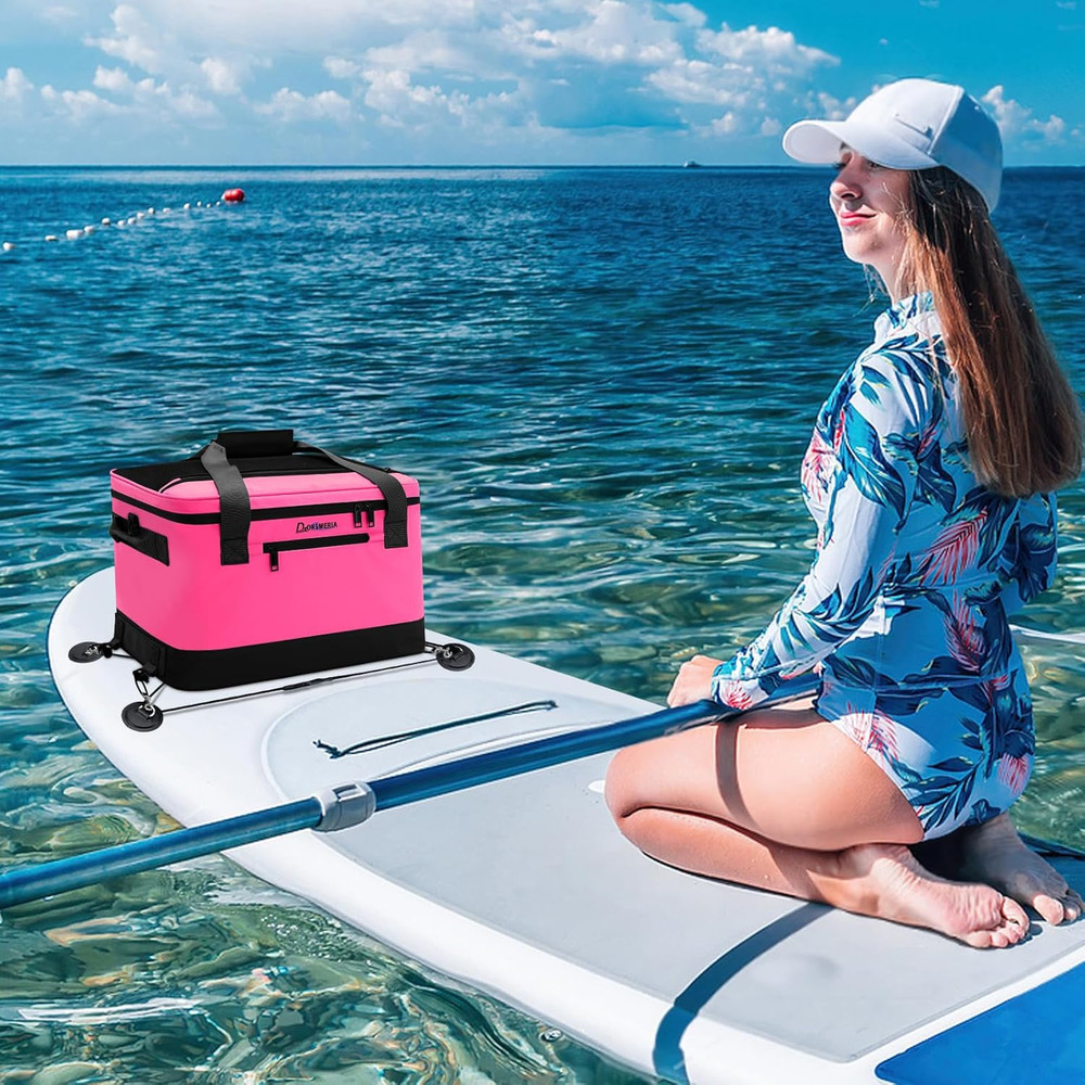 Waterproof Paddle Board Cooler with Shoulder Strap & 6 Elastic Clips